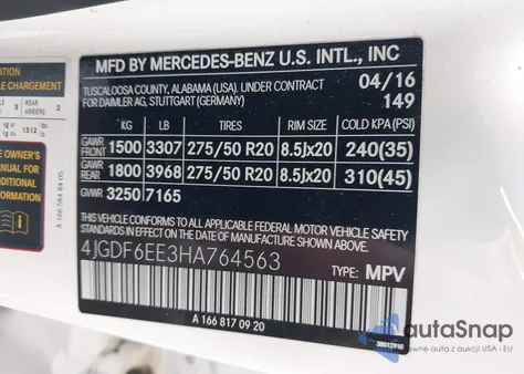 2017 Mercedes-Benz Gls 450 4Matic from USA, damaged, VIN 4JGDF6EE3HA764563